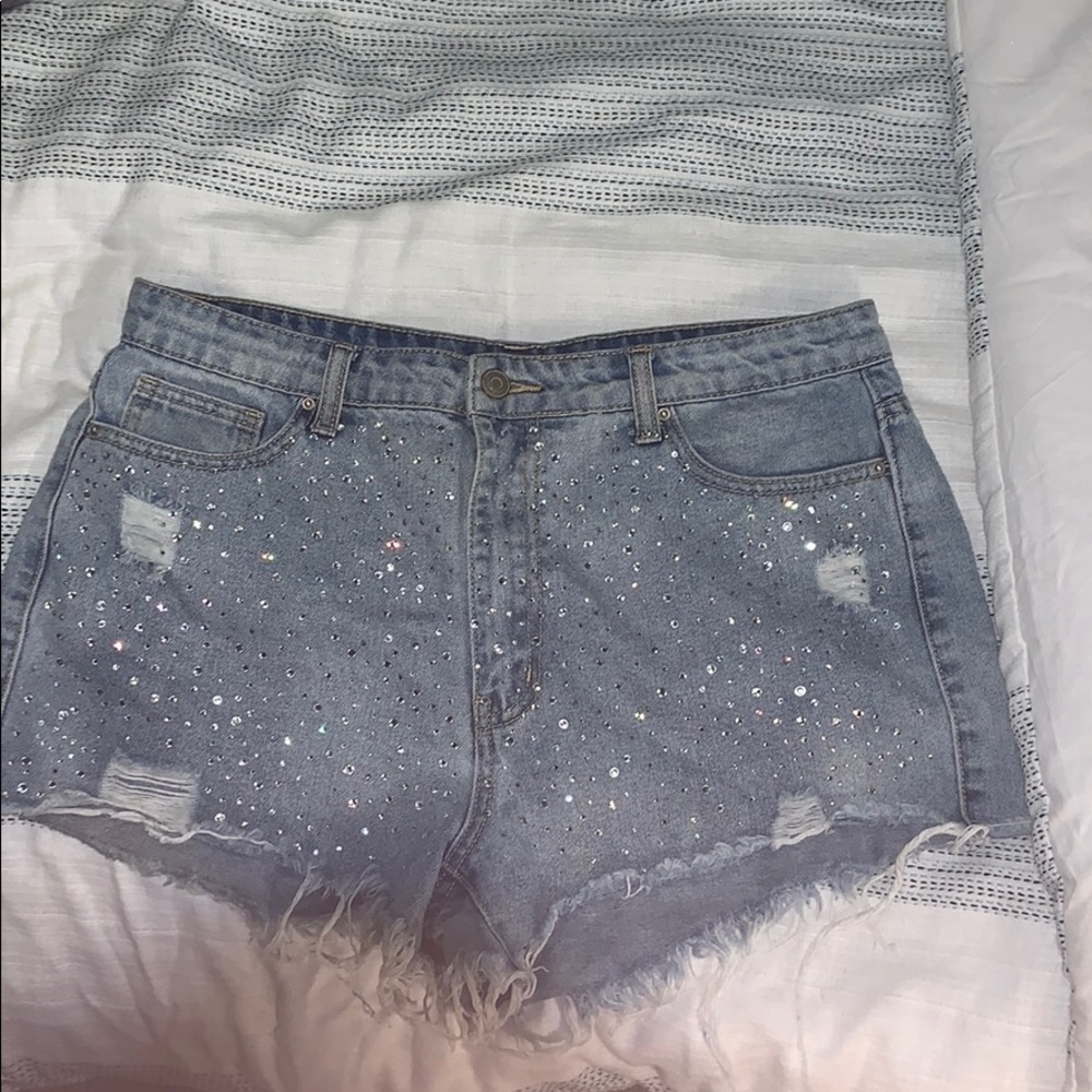 High waisted bling shorts